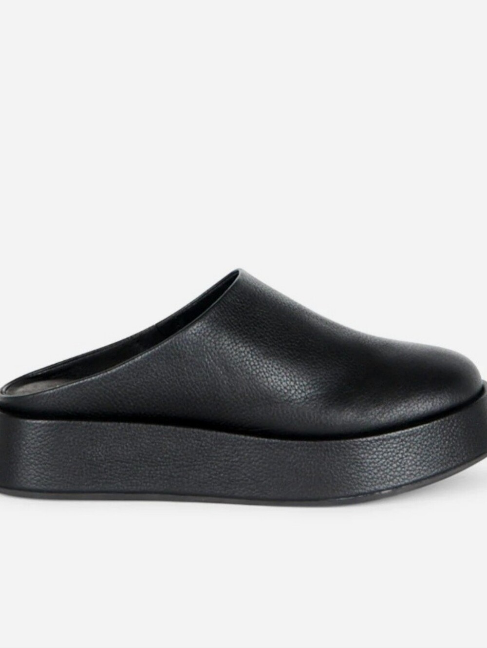 Intentionally Blank RISEN Platform Leather Mules in Black